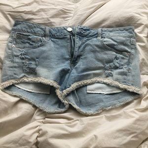 American eagle shorts, white ribbon embroidery