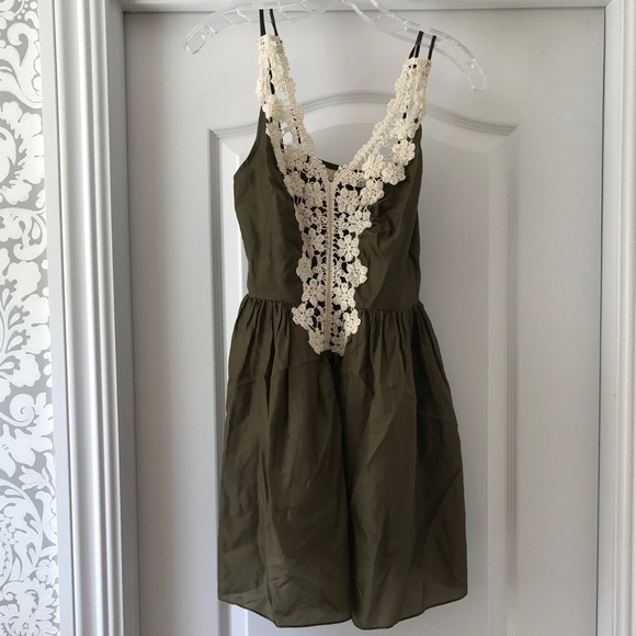 Sunner green silk and cream lace tunic tank - Picture 1 of 3
