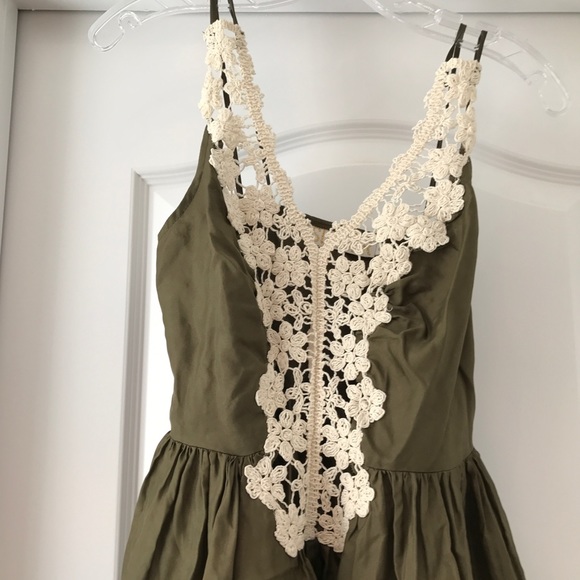Sunner green silk and cream lace tunic tank - Picture 2 of 3