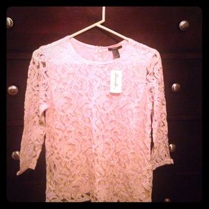 Forever 21 Blush color Lace Knit Top Size Small