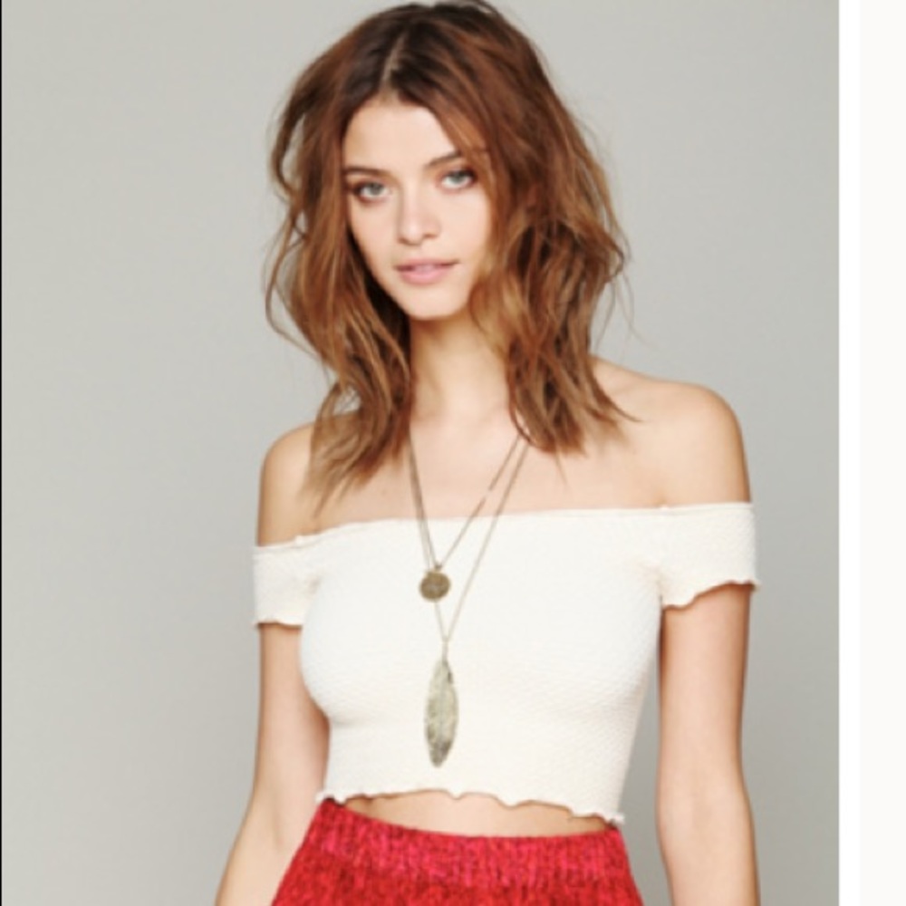 Free people Smocked Crop Top