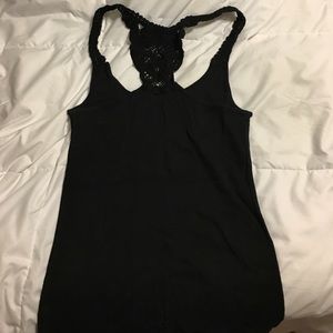 Black racerback tank top