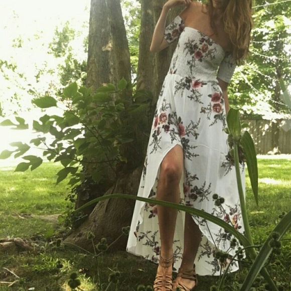 FLORAL LONG MAXI DRESS - Picture 2 of 2