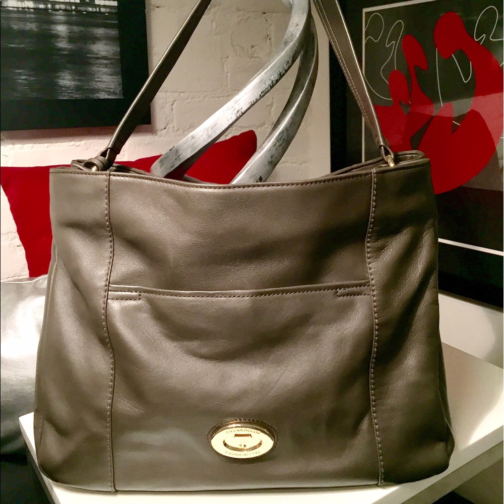 Tignanello medium green (olive) leather satchel