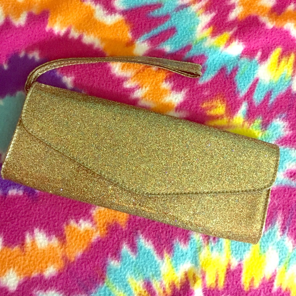 Gold Glitter Large Clutch