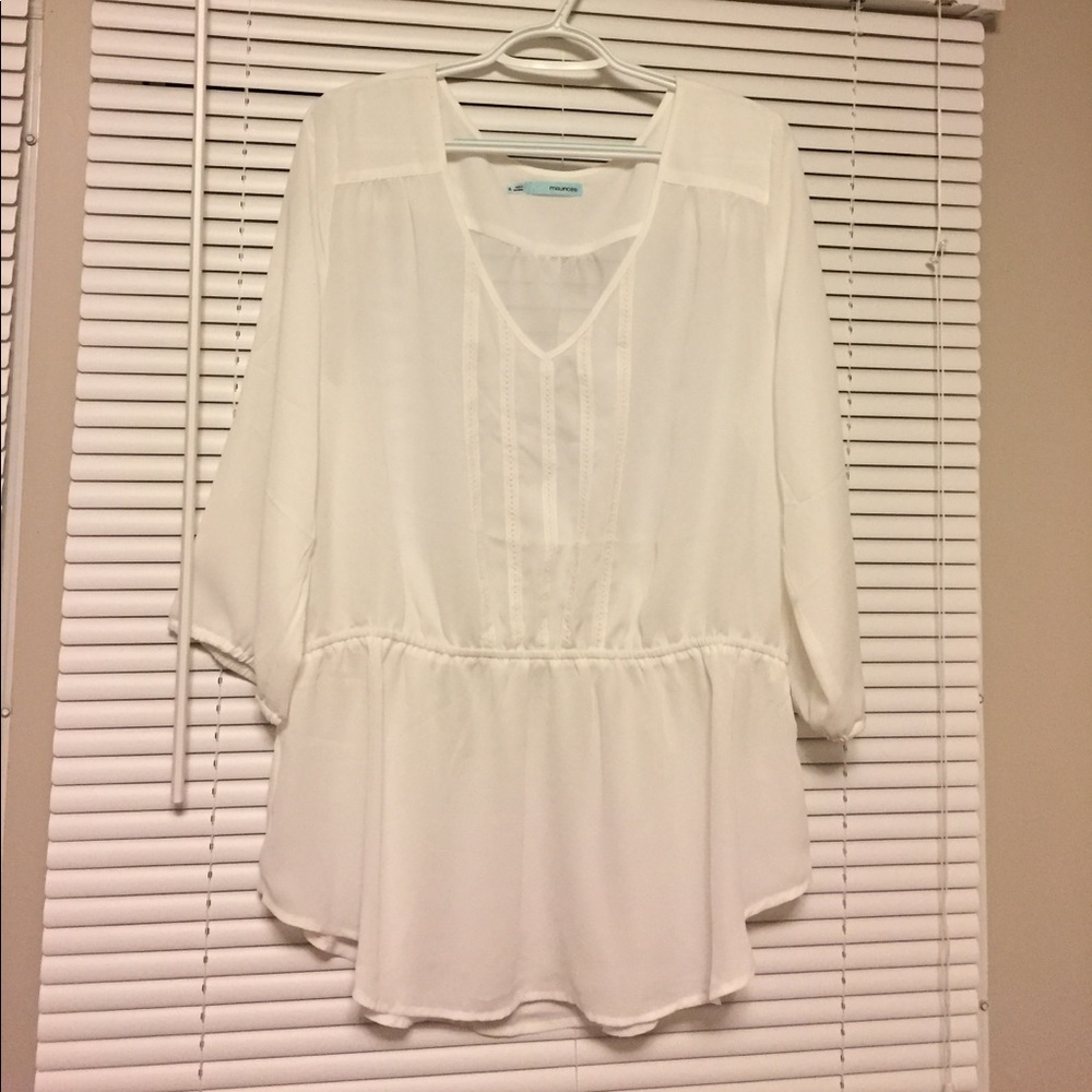 Maurice's Sheer white top