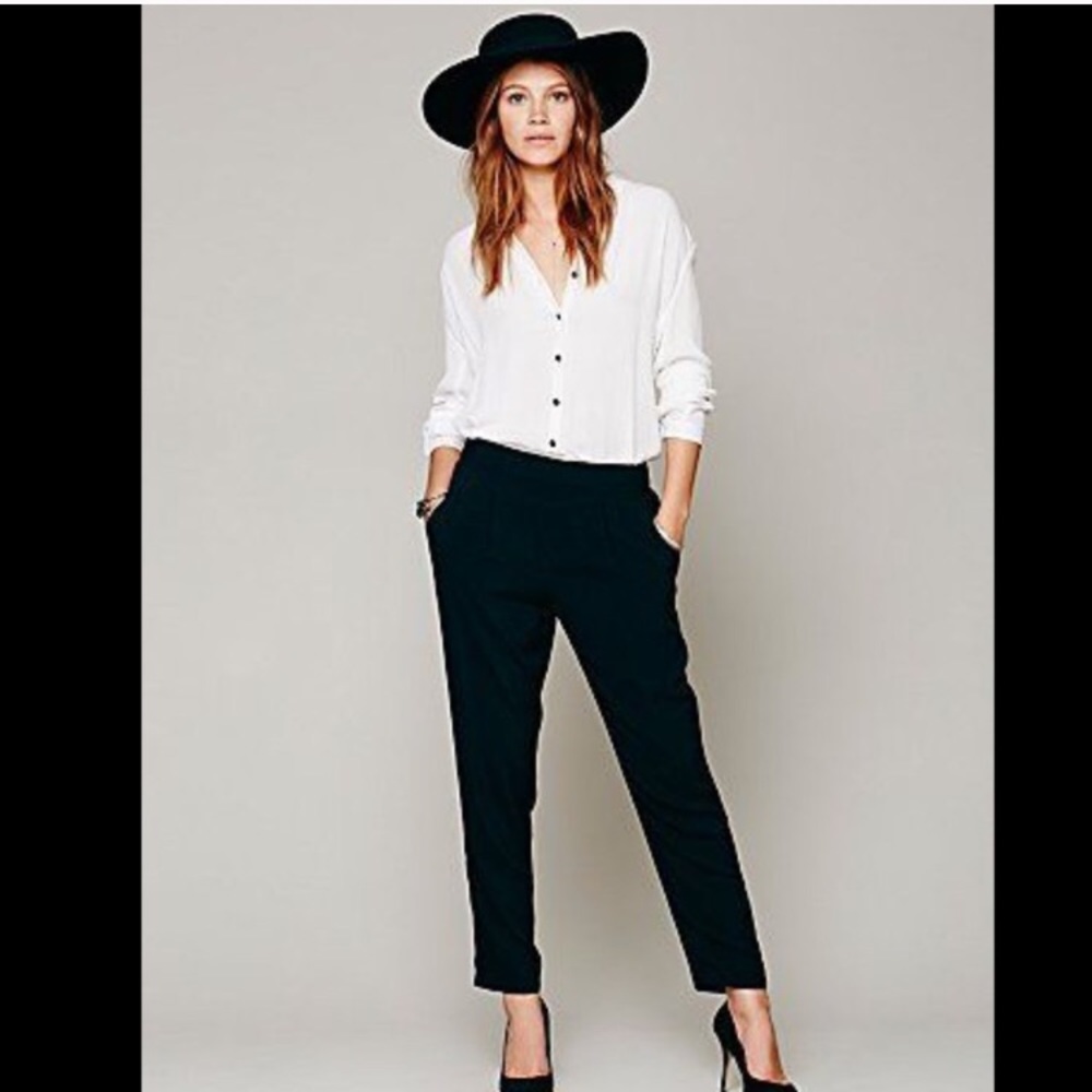 Free People Solid Easy Pleat Pants