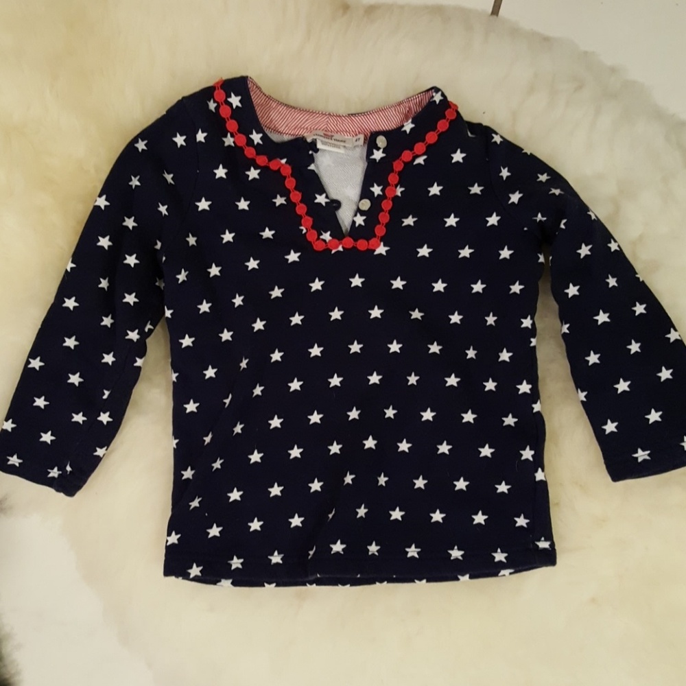 Vineyard Vines red, white and blue shirt.