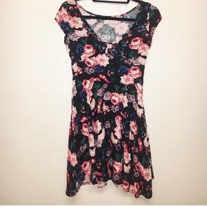 A&F Floral Dress with Asymmetrical Hemline