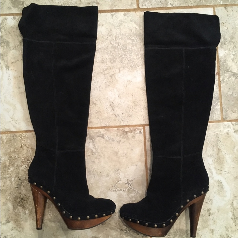 *SALE!* Black suede over the knee boots.