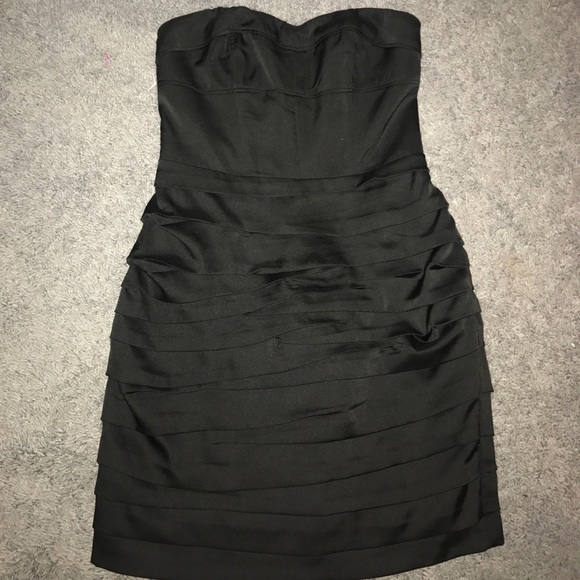 Black strapless silk Express mini dress! Size 0 - Picture 1 of 3