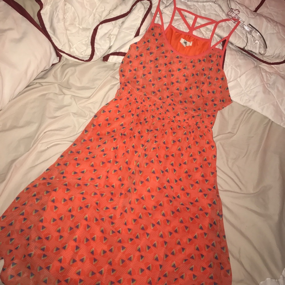 Orange patterned dress