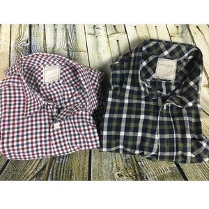 Lot of 2 Billy Reid Dress Shirts Size Small