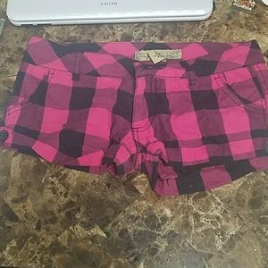 Pink and black shorts