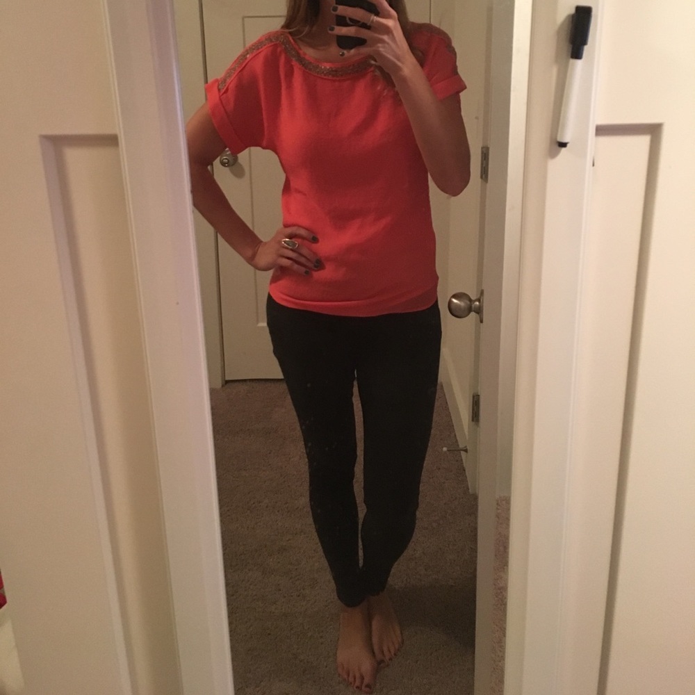 Ann Taylor Loft Coral Chiffon Blouse
