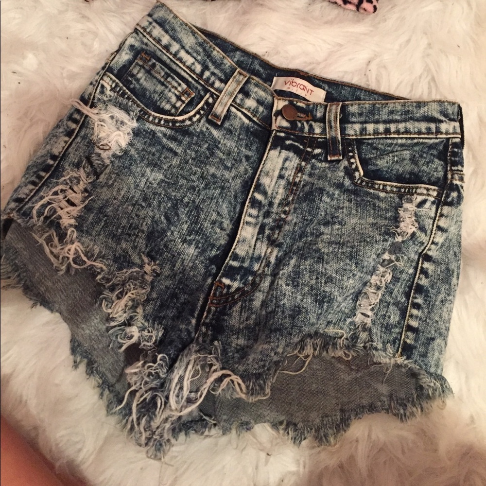 High waisted jean shorts