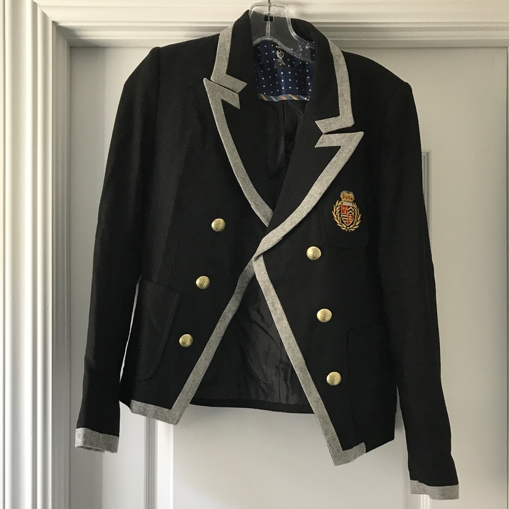 Black wool college style blazer - worn once!