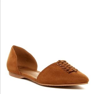 Serafina d'Orsay brown suede flats