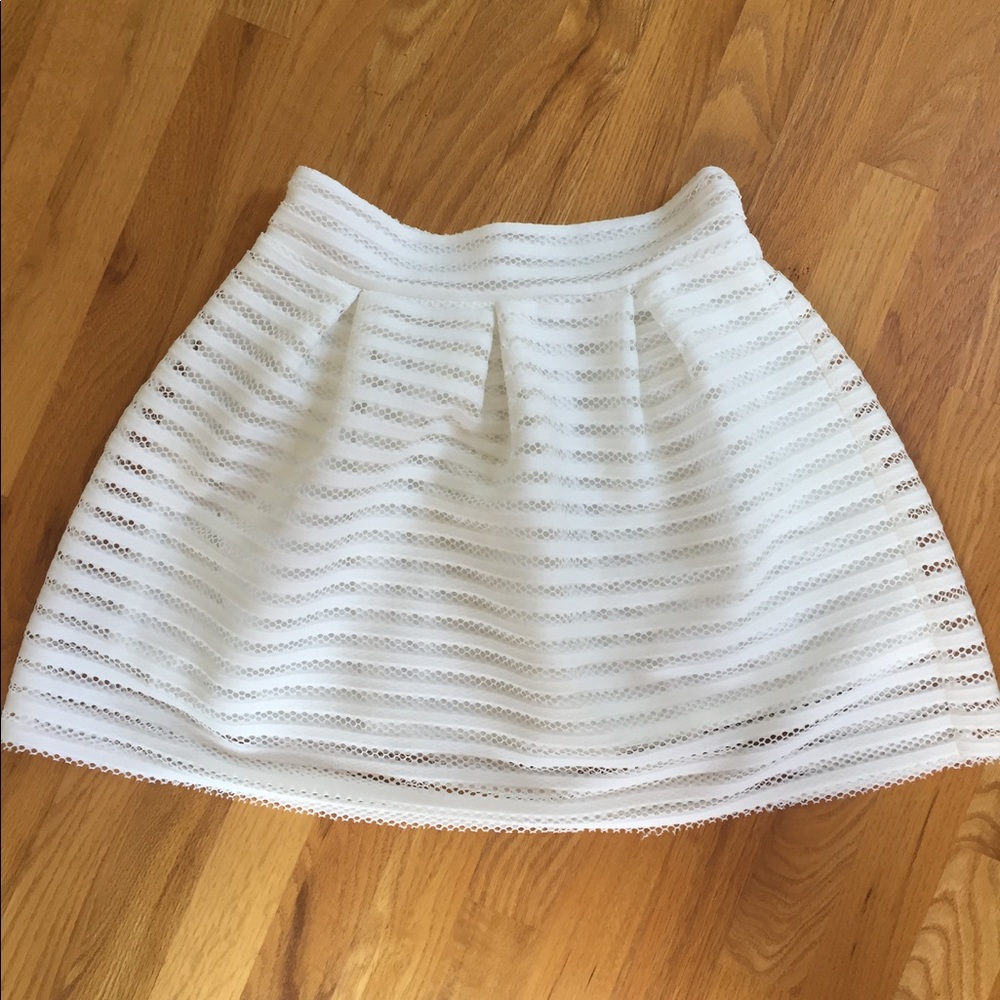 Voluminous, Mesh-Detailed Skater Skirt
