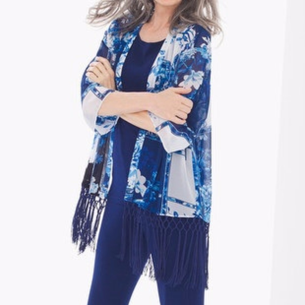 BNWT Chico's Patchwork Fringe Duster - Picture 3 of 8