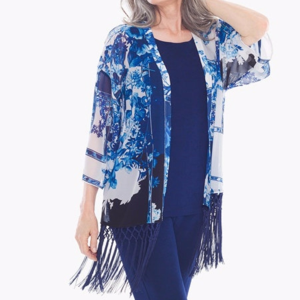 BNWT Chico's Patchwork Fringe Duster - Picture 2 of 8