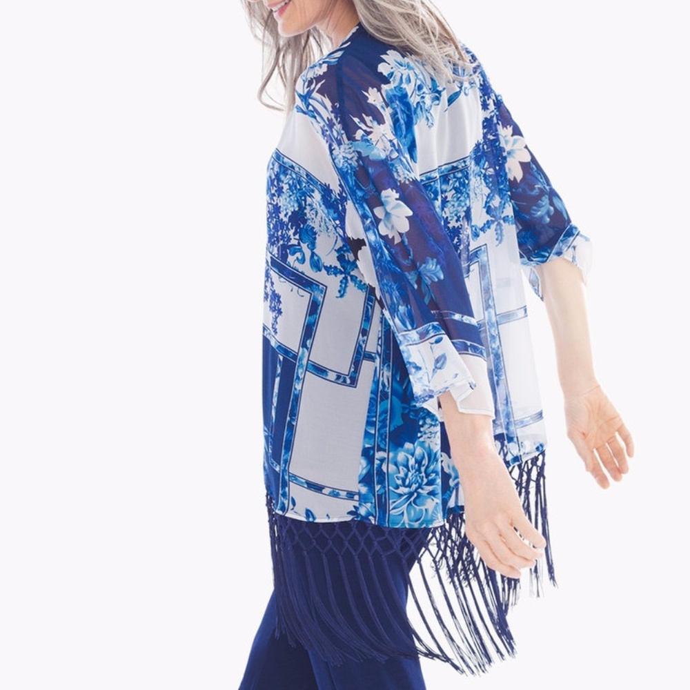 BNWT Chico's Patchwork Fringe Duster - Picture 4 of 8