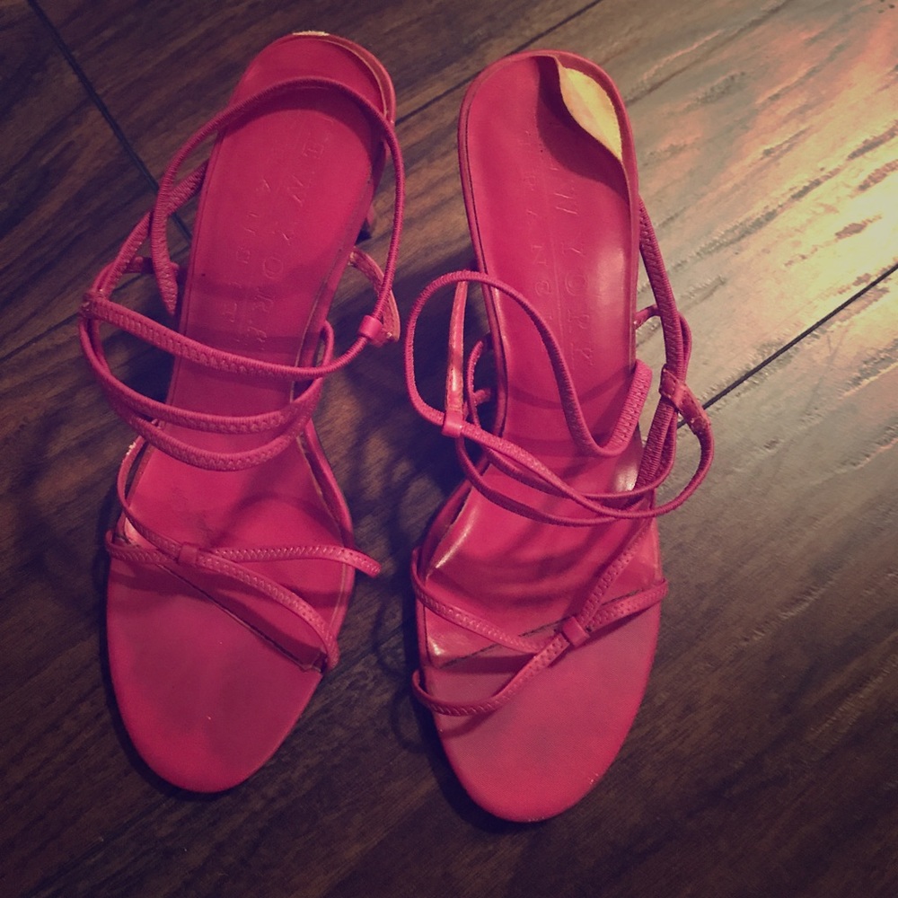 Hot pink strappy heel