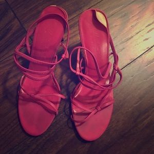 Hot pink strappy heel