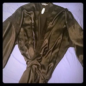 Black silk robe -BRAND NEW