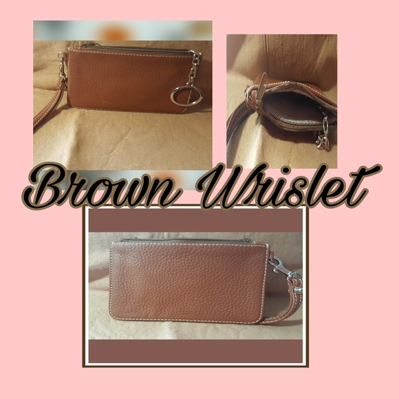 Dooney & Bourne Wrislet Chocolate Brown, Zipper Closure, Attached Keyring  NWOT - Picture 3 of 7