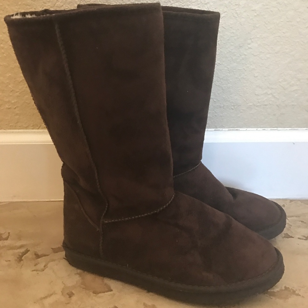 soft brown boots.