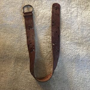 Fossil leather belt