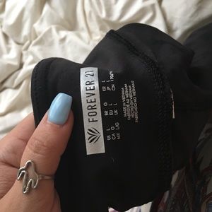 Black cross cutout leggings