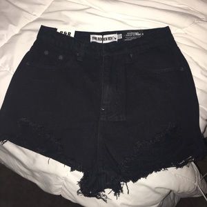 Black jean shorts
