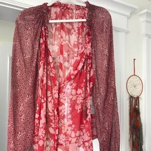 Multi-patterned Free People long sleeve shirt
