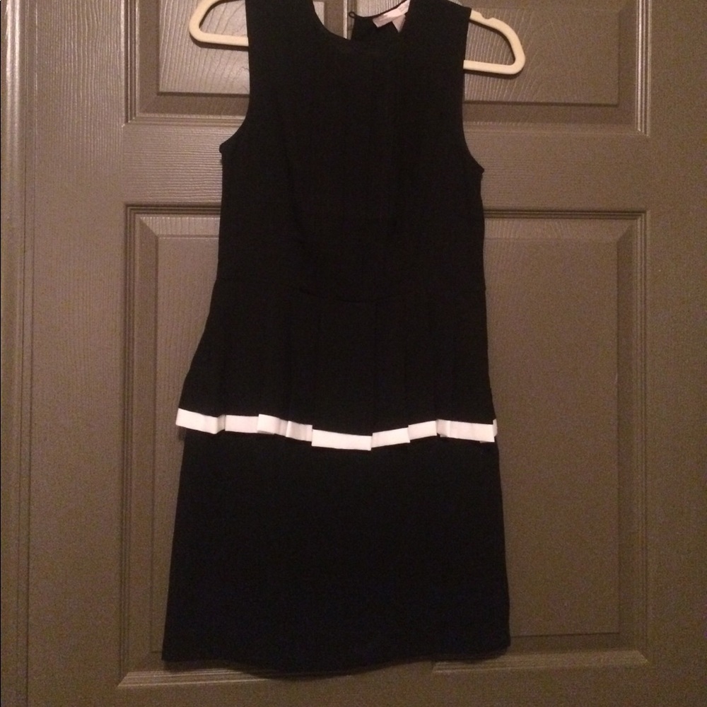 Black with white trim peplum dress