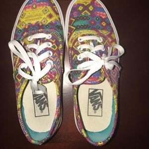 Vans Authentic Yellow Native Print Womens Shoes