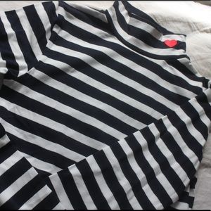 Striped Heart Mock Neck