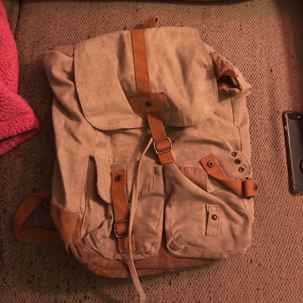 tan backpack