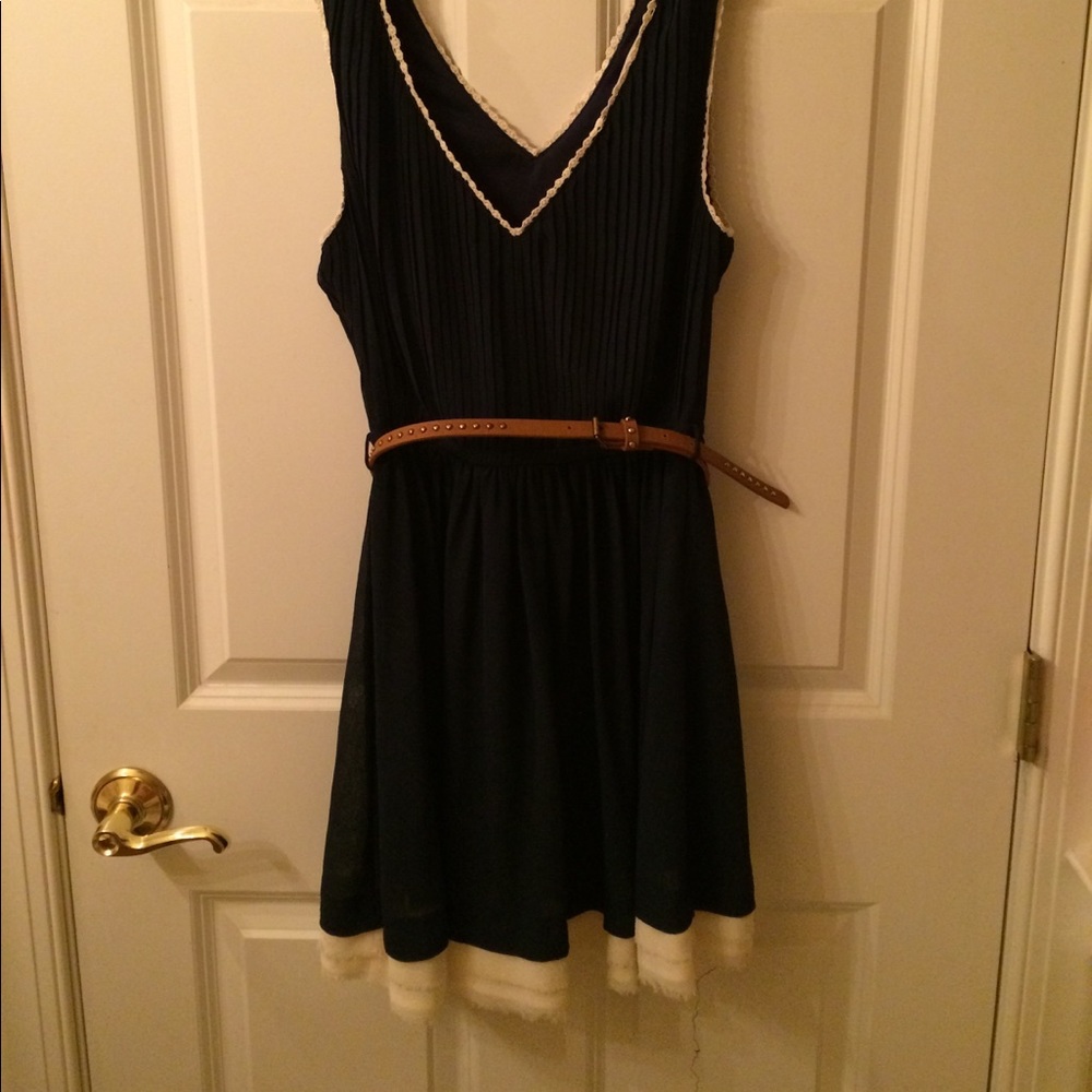 Beautiful boutique cream and blue dress