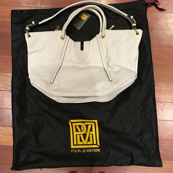 Pour La Victoire Venezia Satchel (White/Black) - Picture 2 of 5