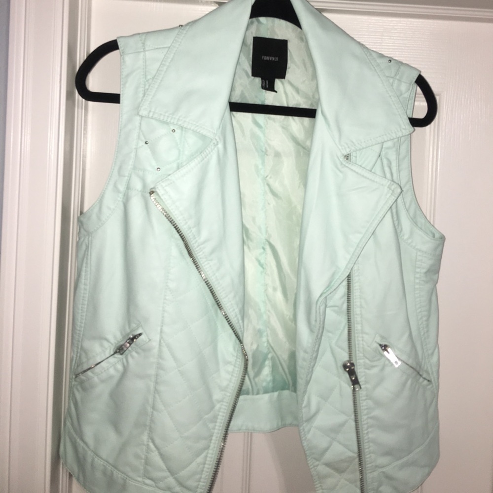 Pleather mint vest