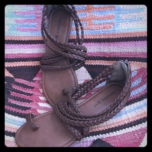 Madden Girl - woven Faux leather Roman sandlals