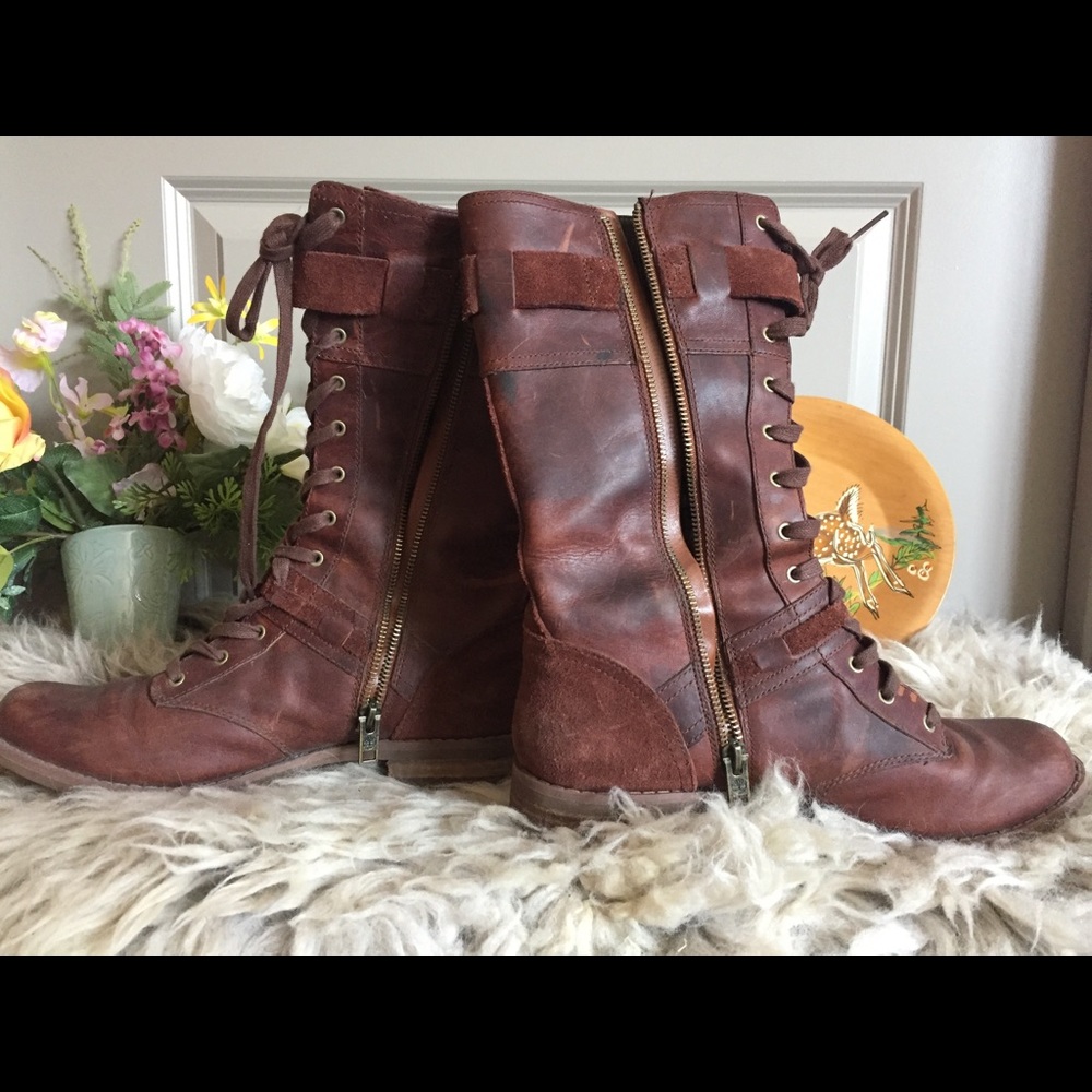 Timberland Lace-up Zippered Mid-calf Boots