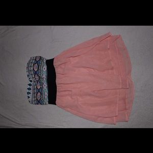 Peach strapless summer dress