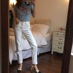 White High Waisted Brandy Melville Denim Jeans