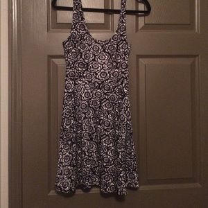 Floral Black and White cotton dress