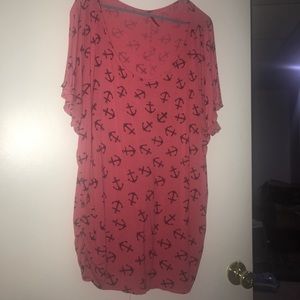 Plus size anchor top