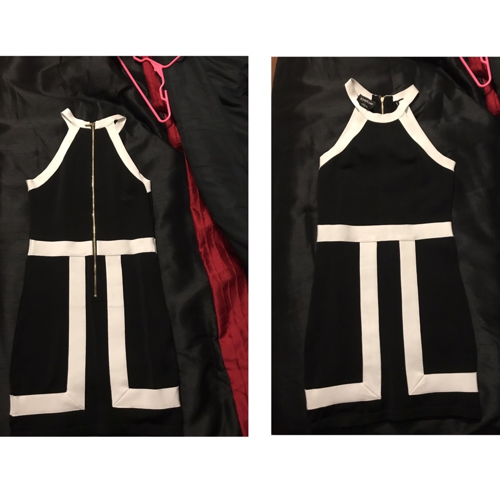 Bebe black and white bandage dress