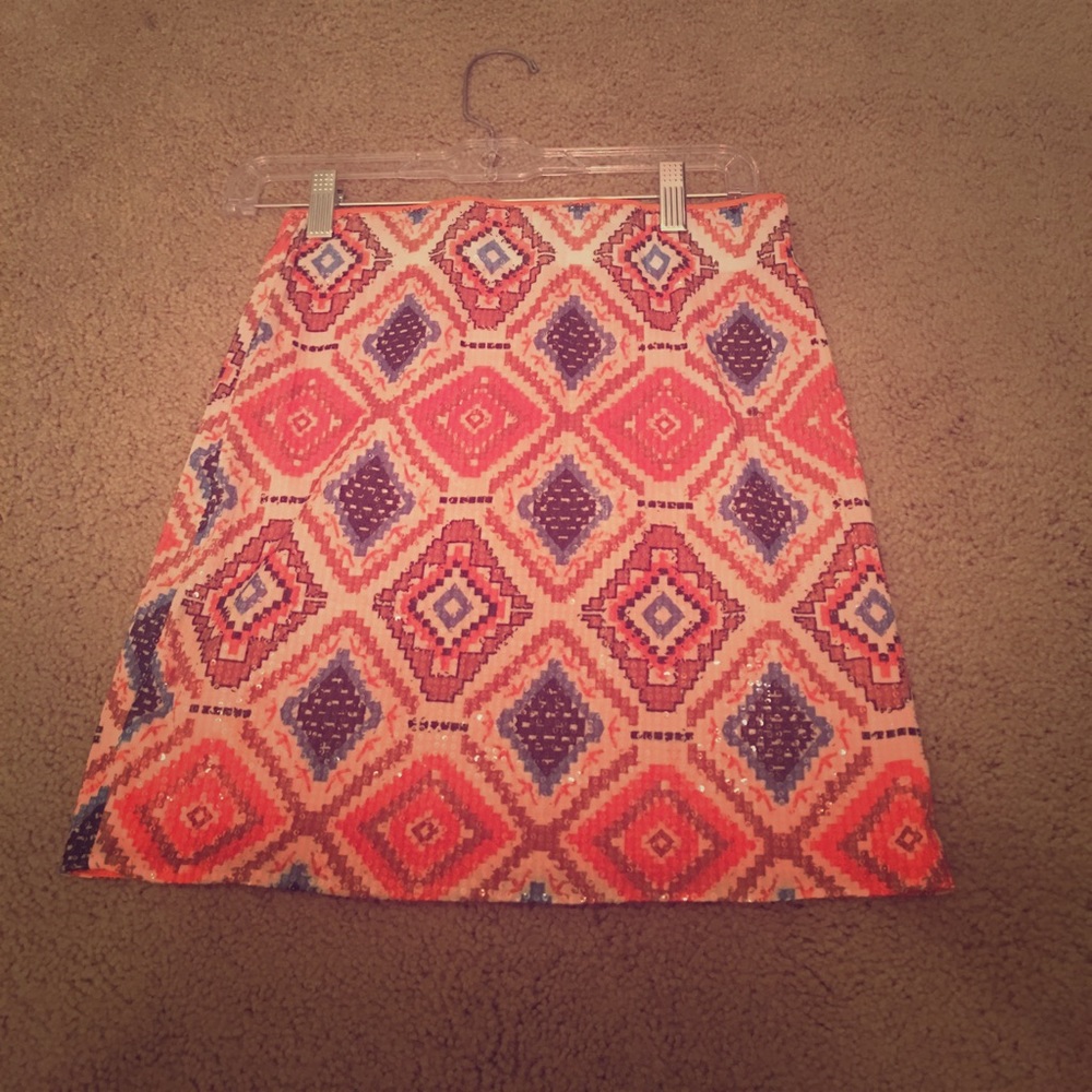 Orange and blue skirt